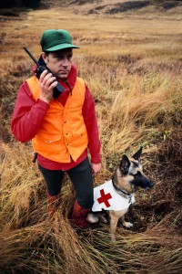 Search and Rescue Worker and Dog